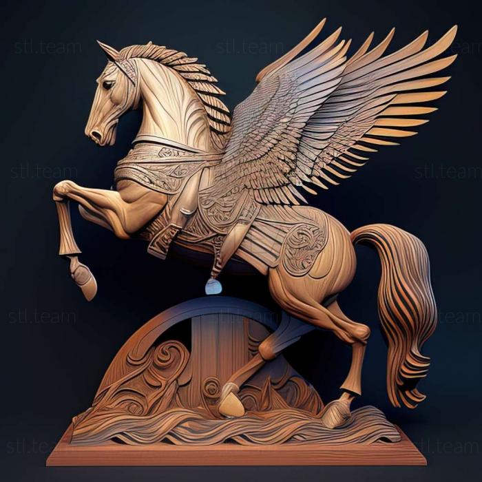 Animals pegasus carved armour on stand